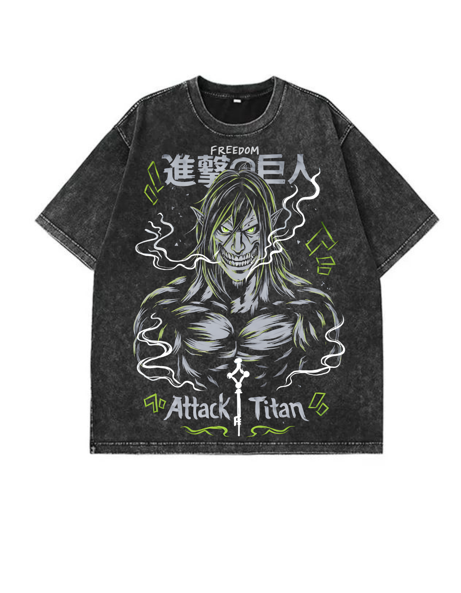 Attack on titan  Acid Washed Oversized T-Shirt